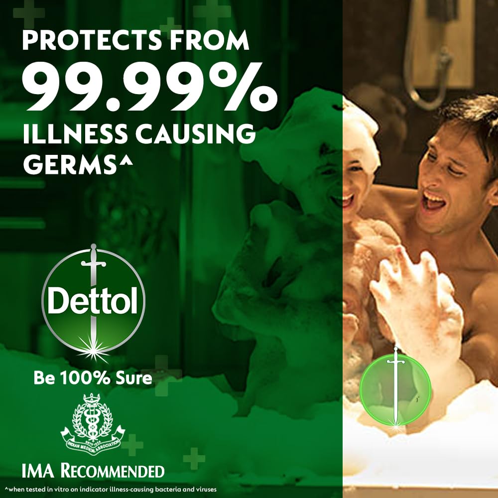 Dettol Original Germ Protection Bathing Soap Bar (400gm) | Kills 99.99% germs, 100g - Pack of 4