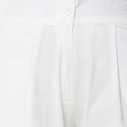 ZOLA Comfortable Plain Trousers for Women Off White