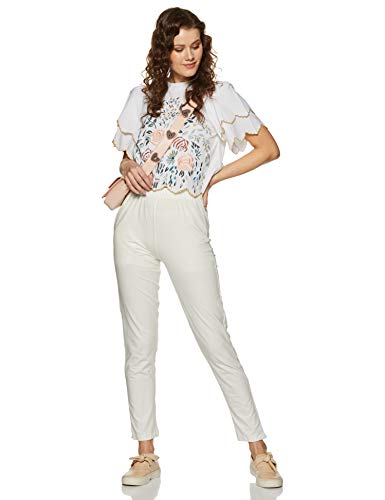 Lyra Women's Slim Fit Tapered Pants (LYRA_KURTIPANT_09_FS_1PC_Off White_Free Size)