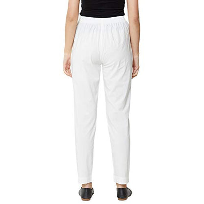 ZOLA Comfortable Plain Trousers for Women Off White