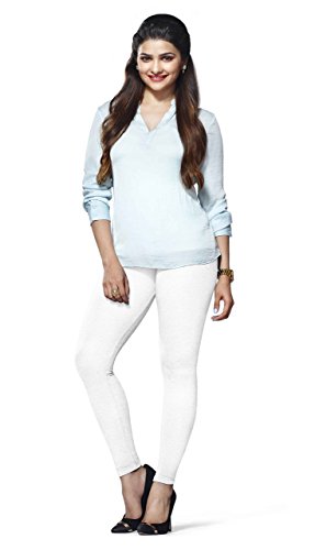 Lux Lyra Women's Slim Fit Leggings (LYRA_AL_FS_10_1PC_White_Free Size)