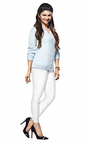 Lux Lyra Women's Slim Fit Leggings (LYRA_AL_FS_10_1PC_White_Free Size)