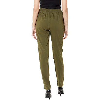 ZOLA Comfortable Plain Trousers for Women Off White