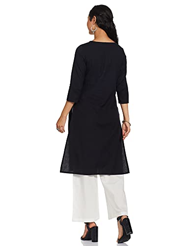 Amazon Brand - Myx Women's Cotton Salwar Suit (MYX-AW21-MRVL-08_Black_Large)