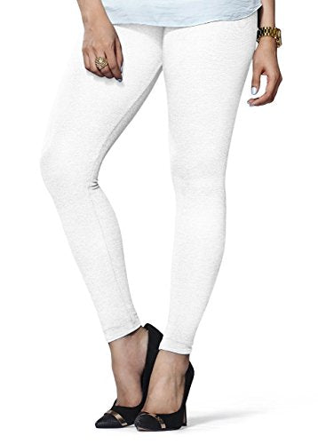 Lux Lyra Women's Slim Fit Leggings (LYRA_AL_FS_10_1PC_White_Free Size)