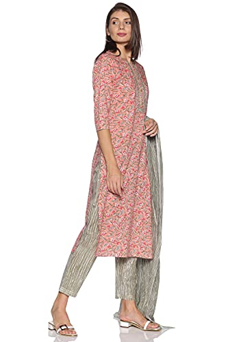 RAJMANDIRFABRICS women cotton Kurta Pant with Dupatta(PK1018057-3XL_Light Peach_3XL)