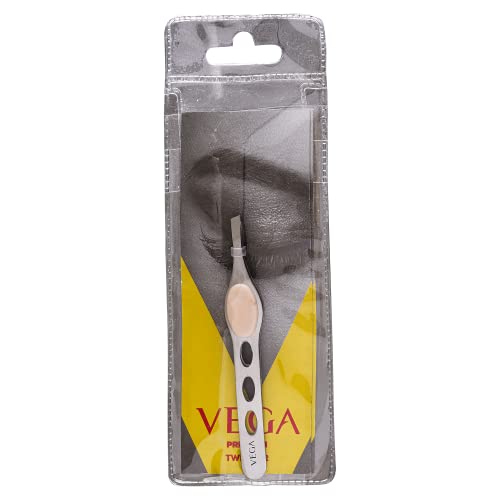 Vega Tweezer with Rubber Grip, Square Tip, 1 Piece