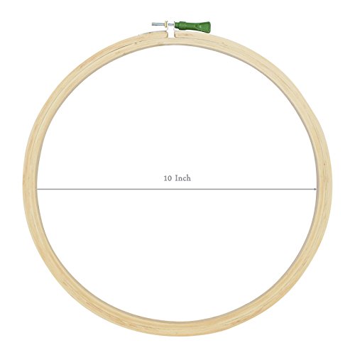 Asian Hobby Crafts 6 Pieces 10 Inch Wooden Embroidery Hoop Ring