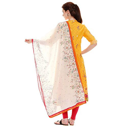 BIBA Women's cotton Dupatta (NEON CAN15905FREE_ White_ Free)