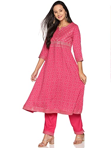 RAJMANDIRFABRICS Women Rayon Kurta Pant with Dupatta Set(PK1018082-L_Pink_L)