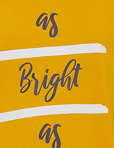 Amazon Brand - Symbol Cotton Graphic Print Knee Length Women's Nightdress Regular Nightgown (EI-AW20DR02-SOMM-09_Yellow_XS)