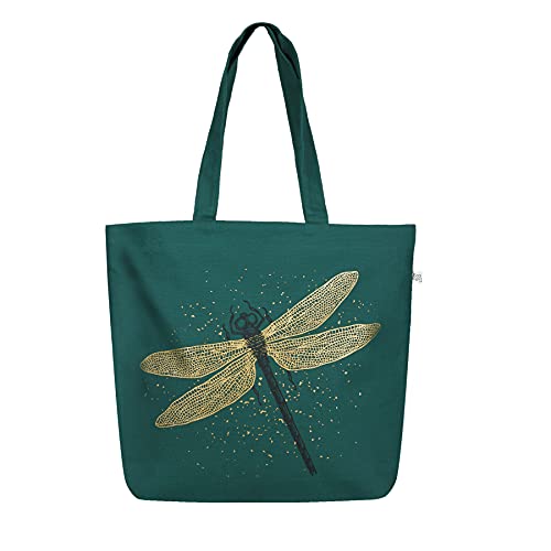 Eco Right Large Tote Bags for Women with Zip & Pocket, Cotton Handbags, Tote Bag Canvas for College, Office & Shopping