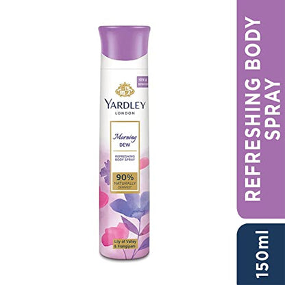 Yardley London Morning Dew Refreshing Deodorant Body Spray For Women, 150ml