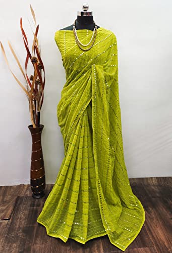 sequin georgette saree