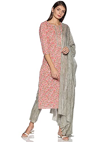 RAJMANDIRFABRICS women cotton Kurta Pant with Dupatta(PK1018057-3XL_Light Peach_3XL)