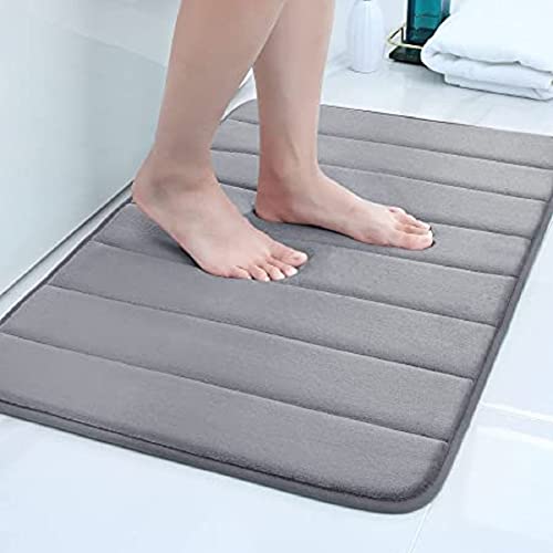 Sukhrup Microfiber Anti Slip Floor Door Mat for Home Entrance Kitchen Mat Office Entrance Door Mat Bathroom Door Mat Anti Slip Long Rubber Backing Water Absorbant/Soaking Washable (40x 60 cm), Grey