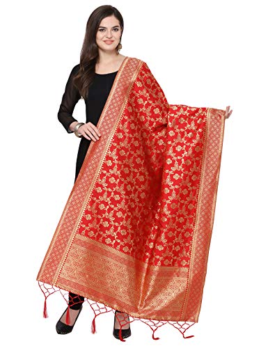 Satrani Women's Art Silk Dupatta (59FDT112_Red_One Size)