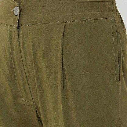 ZOLA Comfortable Plain Trousers for Women Off White