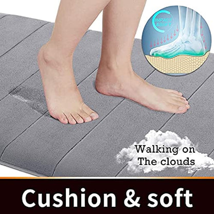 Sukhrup Microfiber Anti Slip Floor Door Mat for Home Entrance Kitchen Mat Office Entrance Door Mat Bathroom Door Mat Anti Slip Long Rubber Backing Water Absorbant/Soaking Washable (40x 60 cm), Grey