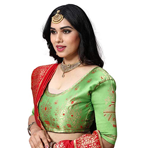 MANSVI FASHION women's Banarasi silk Jacquard lehenga choli (free size and semi-stitched).