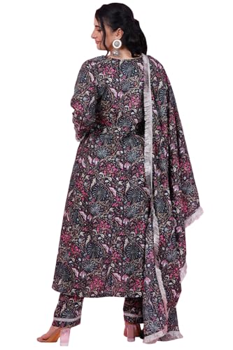 LASTINCH Women Mastani Handblock Print Cotton Anarkali With Dupatta Suit Set| Sizes XXS to 8XL | Plus Size (2XL)