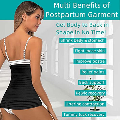 PLETHEON 3 In 1 Postpartum Belly Band Post Pregnancy Postpartum Abdominal Belt For Women After Birth Support Band Recovery Belly/Waist/Pelvis Wrap Postnatal Shapewear, (Fit from 30 Inch to 46 Inches of waist)