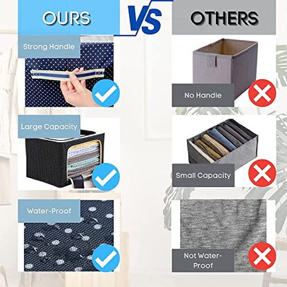 StarCart® Living Storage Boxes for clothes( 66 LTR, Pack of 2, Premium All Blue Polka ) Oxford Foldable Stackable Cloth Organizer with Metal Frame, Closet Wardrobe Organizer Cloth Cover for saree