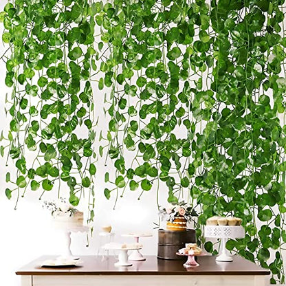 Treewing Decorative Plant Leaves Vine Creeper for Hanging with Green Artificial Leaves 7.02 Feet Long Garland for Decoration, Party, Home, Wedding, Festivals (Green Leaves, 2)