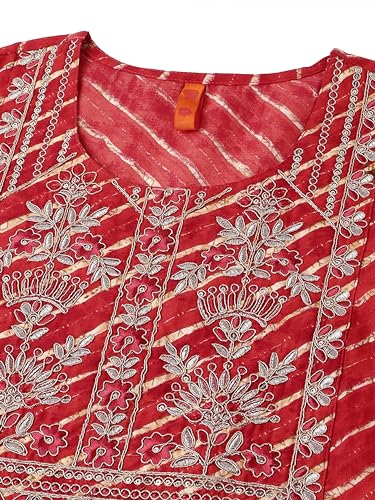 pirnted embroidered kurta